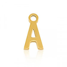 Stainless steel charm initial A Gold
